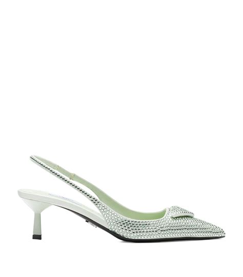 prada crystal slingback|Prada heels price.